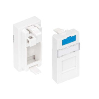 Вставка типа Mosaic 22.5х45мм 1 порт под модули-вставки типа Keystone со шторкой бел.  NMC-PM1P-PH-WT
