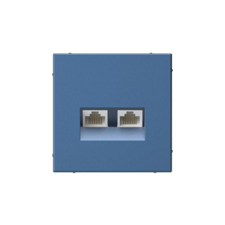 Розетка двойная компьютерная ArtGallery RJ45+RJ45 кат.5E механизм аквамарин SE GAL001185