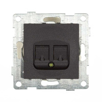 Розетка компьютерная 1-м СП Bravo RJ45 механизм графит  С10К1-010