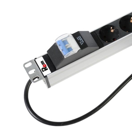 Блок розеток вертикальный -16 с авт. 16А10 Schuko 10 IEC 60320 C19 16А алюм. 33-38U шнур 3м R-16-10S-10C19-A-1420-3  1361996