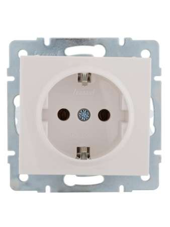 Розетка 1-м СП Rain 16А IP20 с заземл. керамика механизм бел.  703-0288-122