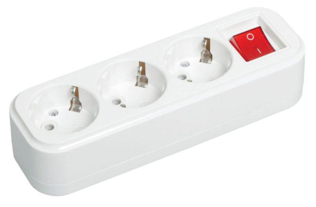 Колодка удлинителя 3-м 16А Classic К03В 2P+PE 250В с выкл.  KYP11-16-03-00-ZK