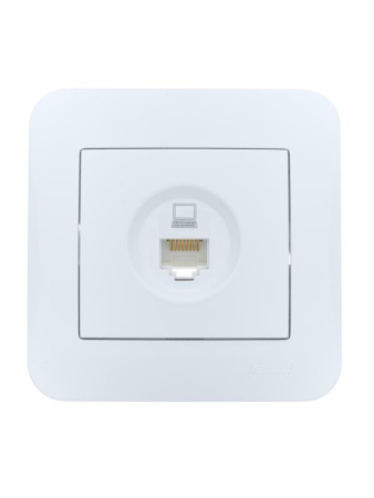 Розетка компьютерная 1-м СП ASTI IP20 RJ45 в сборе Cat 5e бел.  7081-0202-139
