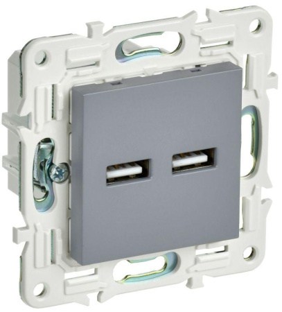 Розетка USB A+A 3.1А SKANDY SK-R15Gr сер.  SK-U21-D31-K03