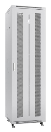 Шкаф монтажный телекоммуникационный напольный ND-05C-42U60/100 19дюйм для распред. и серверн. оборудования 42U 600х1000х2055мм передн. и задн. перфорир. двери ручка с замком сер. (RAL 7035)  7205c