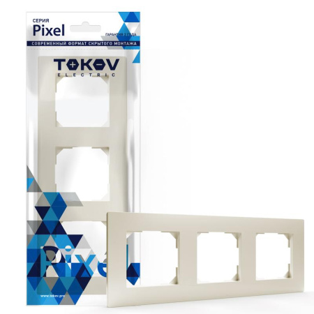 Рамка 3-м Pixel универс. беж.  TKE-PX-RM3-C02
