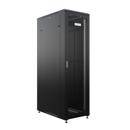 Шкаф напольный 19дюйм Standart 42U 800х1000мм передняя и задняя дверь с перфорацией RAL9005 (состоит из 2 частей)  04-2364-1
