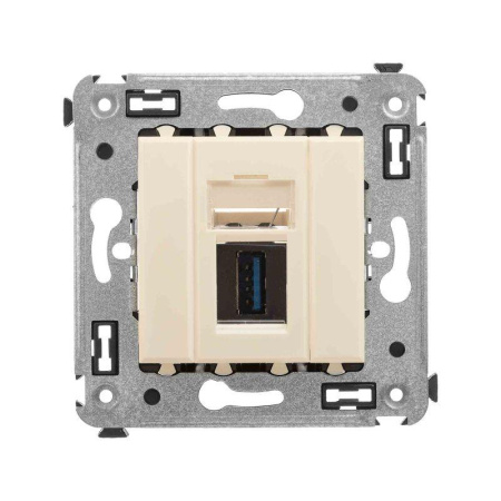 Розетка USB 3.0 1-м СП Avanti "Ванильная дымка" тип А-А  4405303