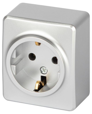 Розетка Эксперт 11-2203-03 2P+E Schuko IP20 16А-250В ОУ алюм.  Б0063020