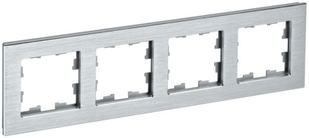 Рамка 4-м BRITE РУ-4-1-БрА металл алюм.  BR-M42-M-K47