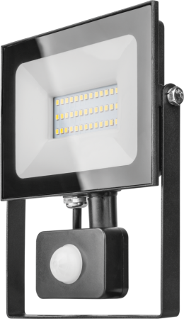 Прожектор светодиодный 61 984 OFL-02-30-4K-BL-IP65-LED-SNRA 30Вт 4000К IP65 2400лм с датчиком движения черн.  61984