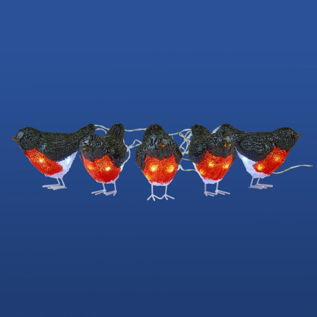 Фигура LED "Птички" ULD-M1713-040/STA WHITE IP20 BIRDS5 5шт. на ленте 17х13см 40 светодиодов бел. свет провод прозр.  UL-00007287