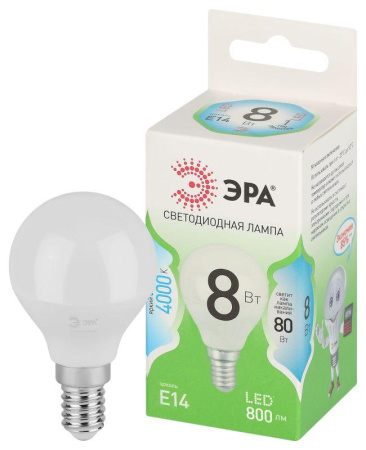 Лампа светодиодная GREEN LINE P45-8W-840-E14 GL E14 8Вт шар яркий свет бел.  Б0067063