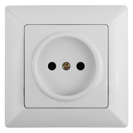 Розетка 1-м СП Solo 4-201-01 2P 16А 250В IP20 без заземл. бел.  Б0053641