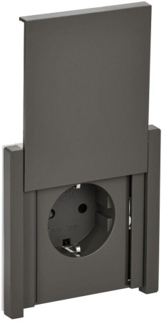 Розетка СП FORTE&PIANO 16А IP44 FP321 с заземл. защ. шторки с крышкой винт. крепл. сер.  FP-R16-16-44-K03