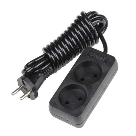 Удлинитель 2х3м без заземл. Standart S-CD2-3 Black черн.  UL-00003603