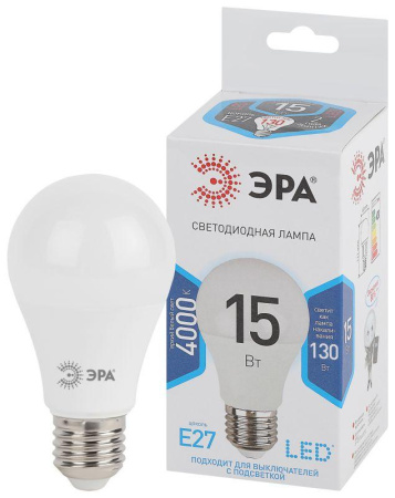 Лампа светодиодная A60-15W-840-E27 грушевидная 1200лм  Б0033183