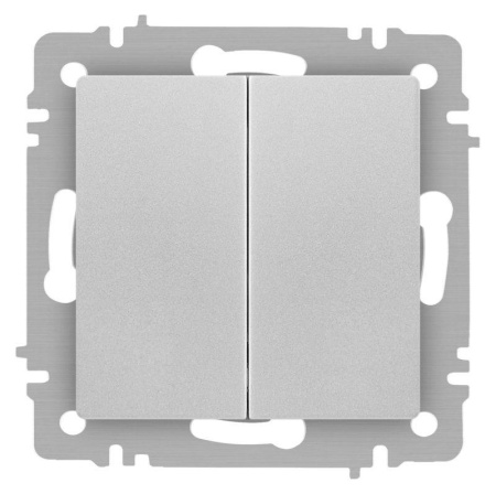 Переключатель Accent 6-107-03 двойн. 10А-250В IP20 СУ AL/CU алюм.  Б0063560