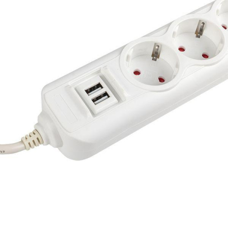 Удлинитель 4х3м 16А IP20 Эксперт 3.5кВт 2хUSB 2.1А ПВС 3х1 PROxima  UBA16-2USB-4-03i