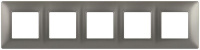 Рамка для розеток и выключателей ЭРА Elegance 14-5005-16 на 5 постов титан  Б0065821