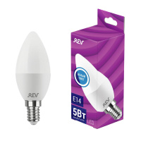 Лампа светодиодная 5Вт C37 свеча 4000К нейтр. бел. E14 420лм 180-240В  32272 6