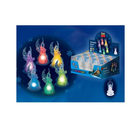 Гирлянда светодиодная «Ангел» ULD-F602 RGB ANGEL SET12 на батарейке в составе набора из 12шт. (3 вида по 4шт.) 5х9 см  UL-00001419