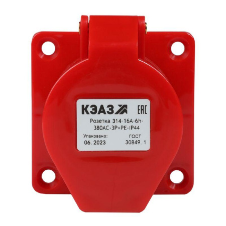 Розетка фланцевая 314 16А 380AC 3P+PE 6ч IP44  222758
