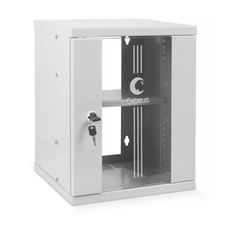 Шкаф телекоммуникационный настенный WSC-8U 10дюйм 8U 326х300х405мм дверь стекло  7648c