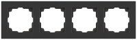 Рамка для розеток и выключателей Accent 6-504-07 на 4 поста СУ графит  Б0063718