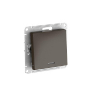 Выключатель 1-кл. AtlasDesign (сх. 1а) 10AX с подсветкой быстрозажим. клем. механизм мокко SE ATN000613S