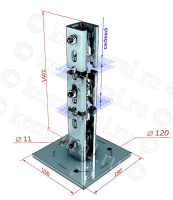 Стойка напольная К314 цУТ1.5 L400 сталь гор. оцинк.  464 1514d6 19