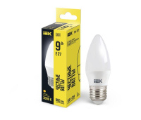 Лампа светодиодная ECO C35 9Вт свеча 3000К E27 230В  LLE-C35-9-230-30-E27