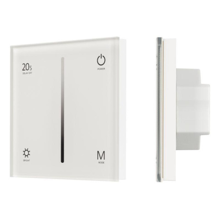 Панель SMART-P6-DIM-G-IN White 12-24В 4х3А Sens 2.4G IP20 пластик  034781
