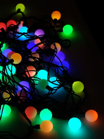 Гирлянда "Шарики" OLDBL070-RGB-E 100LED RGB 15м IP44 соединяемая  4690601042040