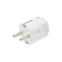 Вилка Евро прямая 16А с заземл. бел.  16-0732