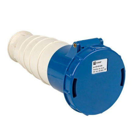 Розетка кабельная 63А 220В (233) 2P+РЕ IP67  ps-233-63-220