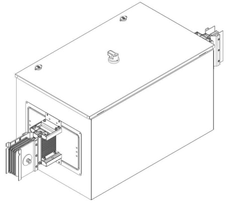 Секция центральная разрыва линии 1600А Al 3L+N+PER НК IP55 тран.  LB-1600A4-25-F-GG