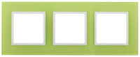 Рамка 3-м 14-5103-26 стекло Elegance лайм+бел. ЭРА Б0034516
