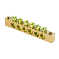 Шина PEN "ноль-земля" 6х9 6 отвер. латунь крепеж по краям PROxima  sn0-63-06-k