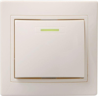 Выключатель 1-кл. СП Кварта 10А IP20 ВС10-1-1-ККм с индикацией крем.  EVK11-K33-10-DM