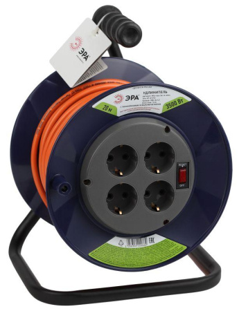 Удлинитель на пластик. катушке 4х20м с заземл. 16А IP20 RPx-4es-3х1.5-20m ПВС 3х1.5  Б0046849