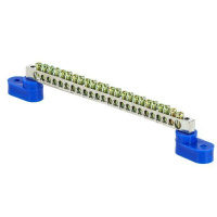 Шина нулевая N 6х9 24 отверст. цинк 2 син. угловых изолятора PROxima  sn1-63-24-2