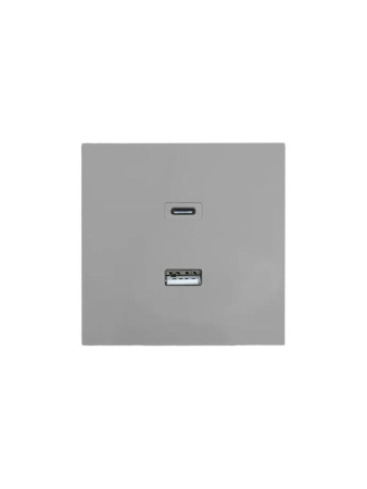 Розетка Type-C+ USB разъем СП ZIMA IP20 сер. матов.  704-7488-192TC
