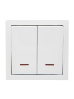 Выключатель 2-клав. LETO с инд. бел.  752-0200-112