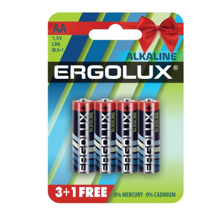 Элемент питания алкалиновый AA/LR6 1.5В Alkaline BL 3+1(FREE) (уп.4шт)  12866