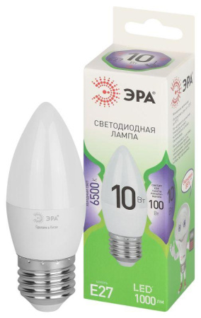 Лампа светодиодная GREEN LINE B35-10W-865-E27 GL E27 10Вт свеча свет холод.  Б0067125