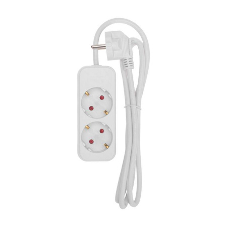 Удлинитель 2х1.5м с заземл. STANDARD 3х1кв.мм бел.  13-4003