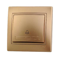 Выключатель кнопочный 1-кл. СП Mira зол. метал.  701-1313-103