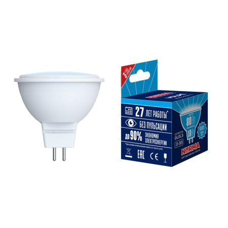 Лампа светодиодная LED-JCDR-10W/NW/GU5.3/NR Norma 10Вт матовая GU5.3 (упак. картон)  UL-00003841
