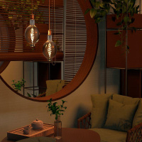 Лампа светодиодная филаментная Black Filament 8.5Вт BT180 тонированная 1800К тепл. бел. E27 165лм  152802005